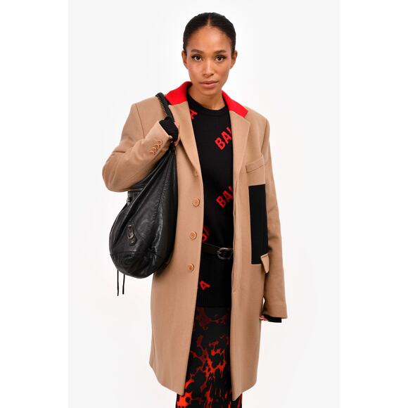 Givenchy Camel Tan Wool & Cashmere Blend Color Block Overcoat 48 / XXL - Picture 1 of 16